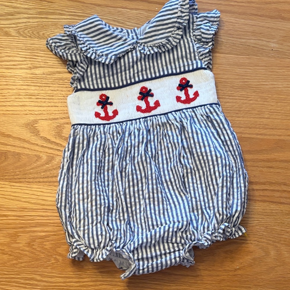 Cecil and Lou Striped Baby Romper